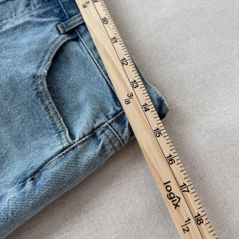 EVERY High Waisted Denim Shorts Button Fly Raw Frayed Hem Festival Indie 28 - Picture 3 of 11